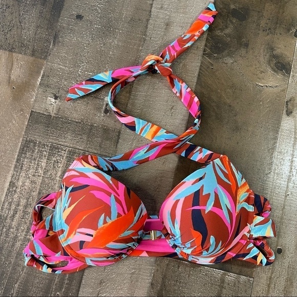 aerie Tropical Print Bikini Top size 36B - Picture 1 of 9